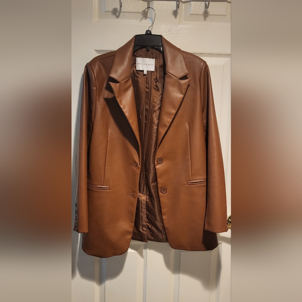 Rebecca minkoff vegan leather blazer